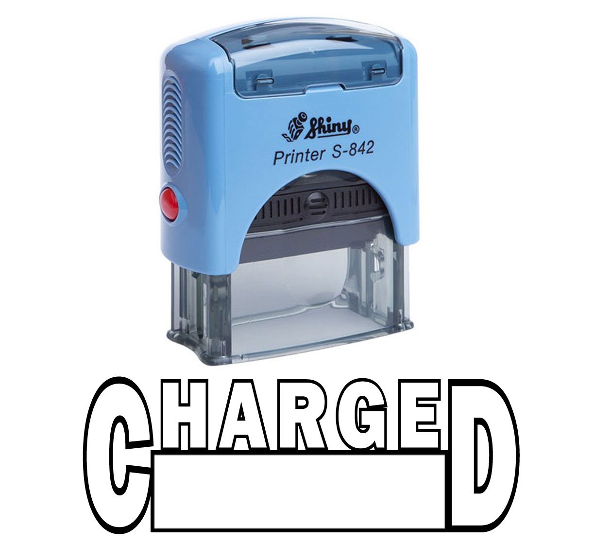 Charged Self Inking Rubber Stamp Custom Shiny Office Stationary Stamp