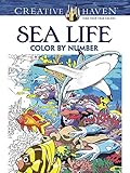 Creative Haven Sea Life Color by Number Coloring Book (Adult Coloring) by George Toufexis