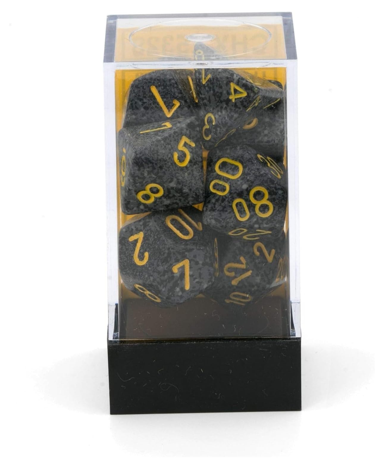 Chessex 25328 Dice, black, grey, gold