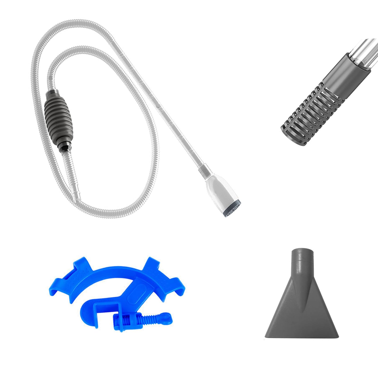 WanderGo 6Pcs Fish Tank Gravel Cleaner, 1.5m Aquarium Gravel Cleaner Water Changer, Fish Tank Cleaning Kit with Syphon, Filter, Fixation Clamp for Aquarium, Fish Tank Water Changing