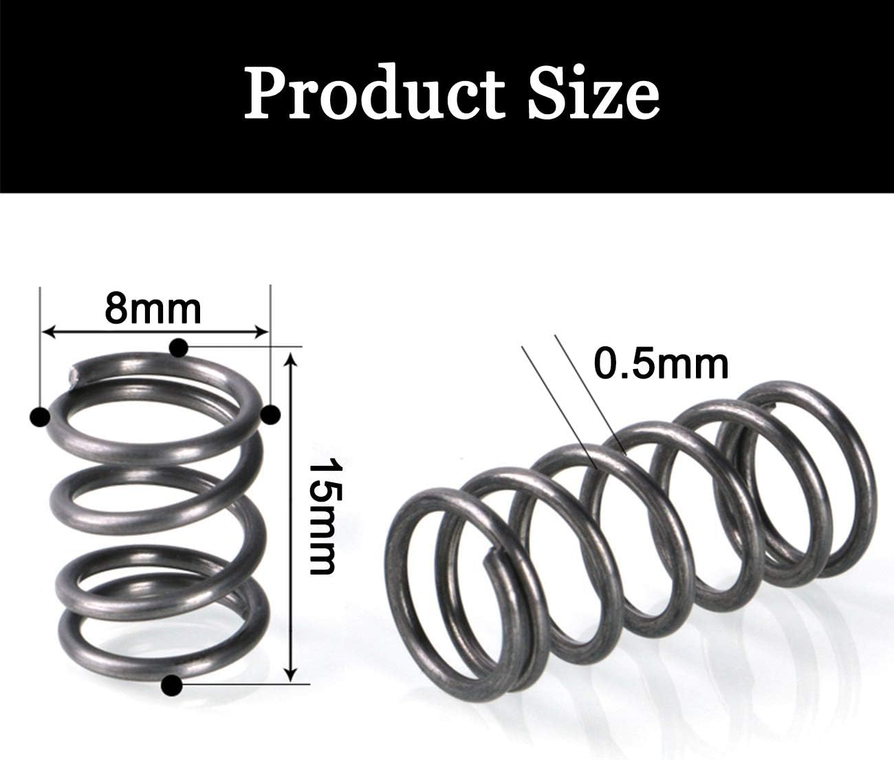 Amazon Co Jp Mhui ステンレス鋼コイル延長圧縮ばね10本ワイヤーの直径は0 5mm 外径は8mmです Length 15mm ホーム キッチン