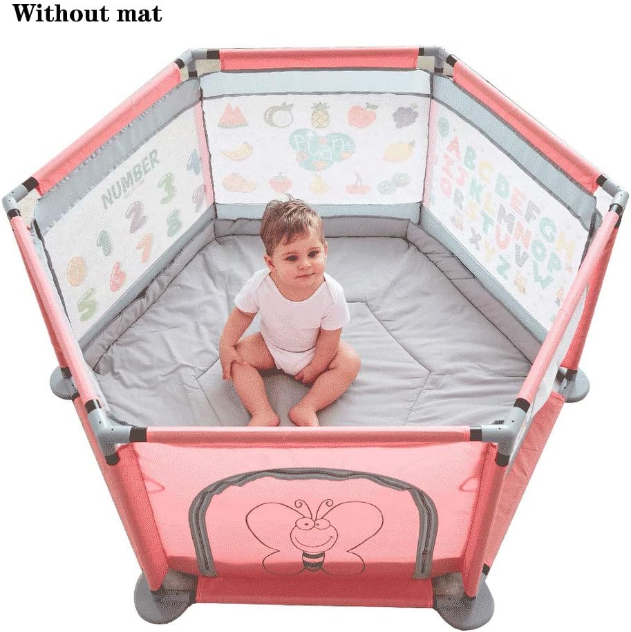 WZQ Children's Play Fence,home Indoor Children's Play Fence, Baby Crawling Mat Fence, Home Amusement Park Baby Safety Crawling Fence,Without mat