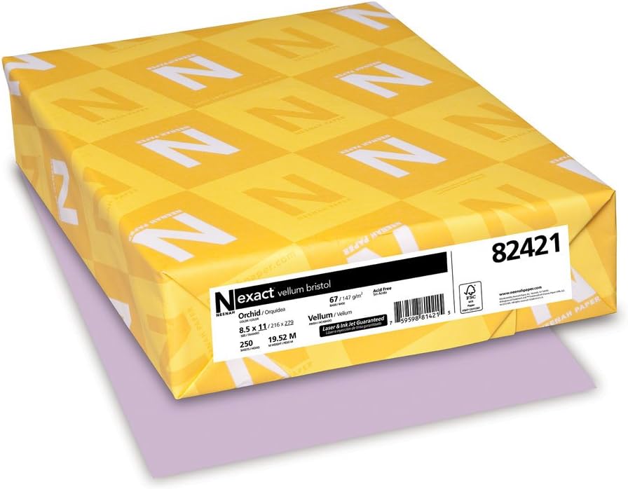 Wausau Vellum Bristol Cardstock, 67 lb, 8.5 x 11 Inches, Pastel Yellow, 250 Sheets (82331) : Stationery : Office Products