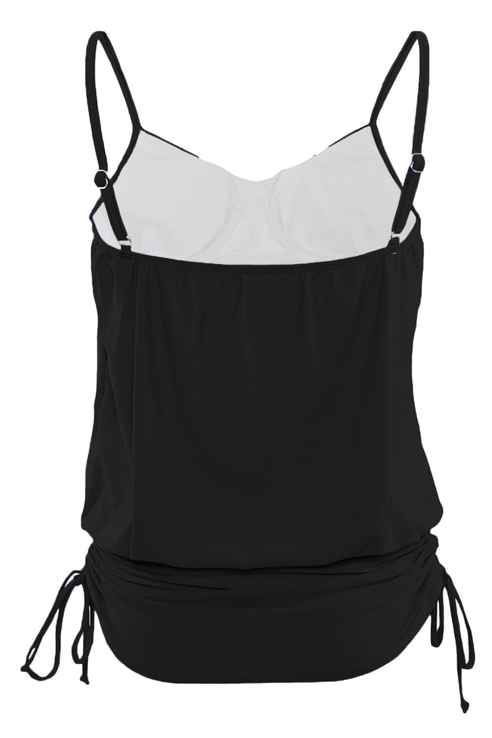 boldgal women's beach swimwear sleeveless spaghetti strap beach top (black)