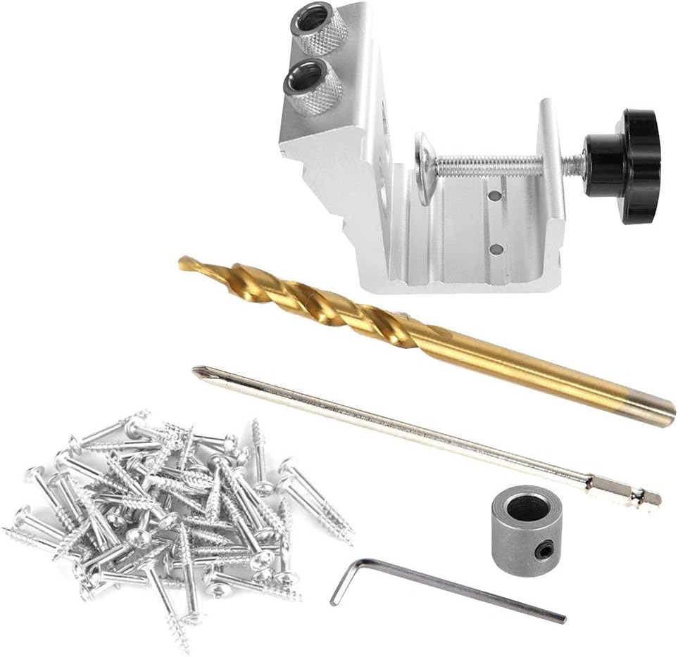 3 in 1 Puncher Wood Dowel Hole Jig Drill Bit Kit Woodworking Steel Hole Punch Locator
