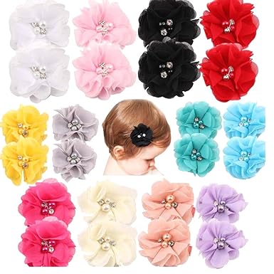 Amazon Com Flower With Pearl Rhinestone Hair Clips Hair