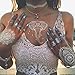 Tru Flash Tattoos - Premium Temporary Metallic Tattoos - 6 Sheets - Festival Flash Tattoos - Flash Tattoos For Women - Over 50 Intricate Designs (White Gold)