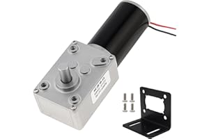 ZVKV 12V DC Worm Gear Motor 12RPM Self-Locking Reversed Mini Electric Gearbox Motor Permanent Magnet Reduction Motor with Bracket 5840-31ZY (7, Watts, 12, RPM)