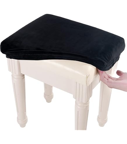 Housse de tabouret de bar rectangulaire en velours côtelé et jacquard lavable avec bandes élastiques