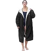 Catalonia Swim Parka for Men Women, Oversized Waterproof Surf Jacket, Warm Sherpa Lined Coat, Changing Poncho Robe