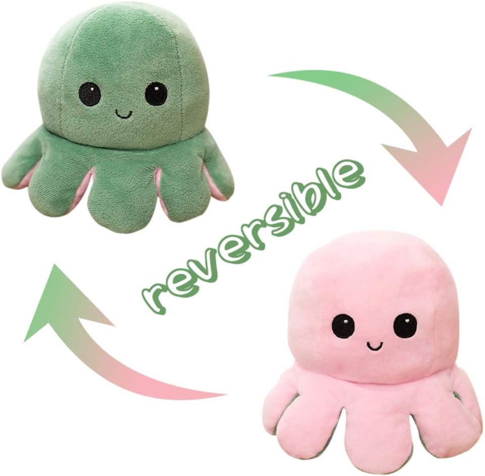 Poupees En Peluche Poulpe Reversible Cadeaux Pour Enfants Mignons Jouets En Peluche Avec Une Expression Realiste Hopq Jouets En Peluche Pieuvre A Double Face Jouets D Eveil Et 1er Age Peluches Doudou