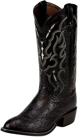 black smooth ostrich boots