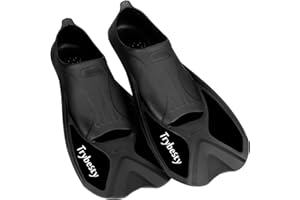 Trybesty Swim Fins,Short Snorkel Fins Travel Size Flippers for Snorkeling Diving Swimming Adult Men Women
