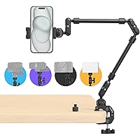 SMALLRIG 22" Magic Arm w Clamp, Overhead Phone Mount, Flexible Desk Camera Mount, Articulating Friction Boom Arm w Thread Ada
