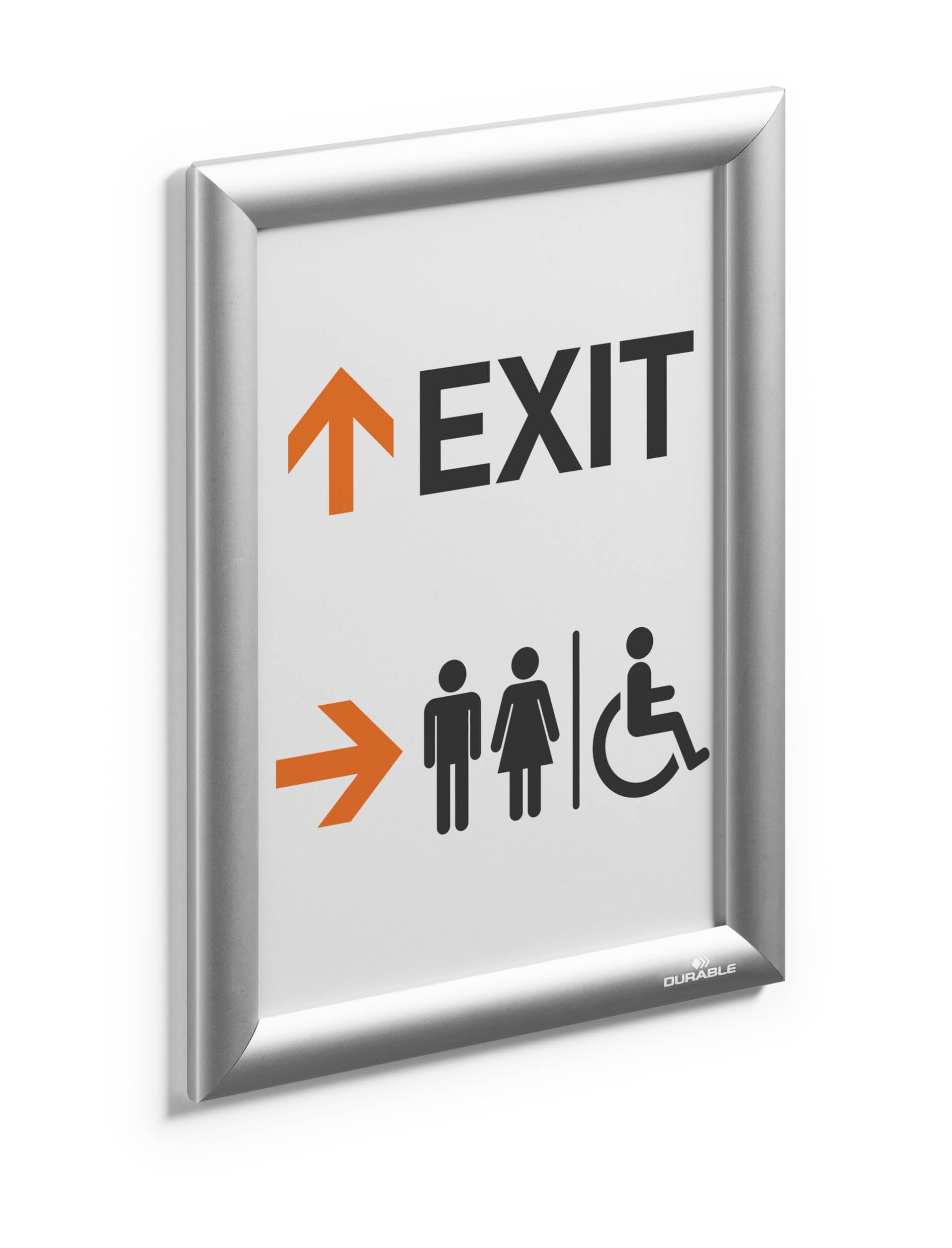 Durable Klapprahmen Aluminium A4, selbstklebend + Schraubenset, 1 Stück, silber eloxiert, 479623 6