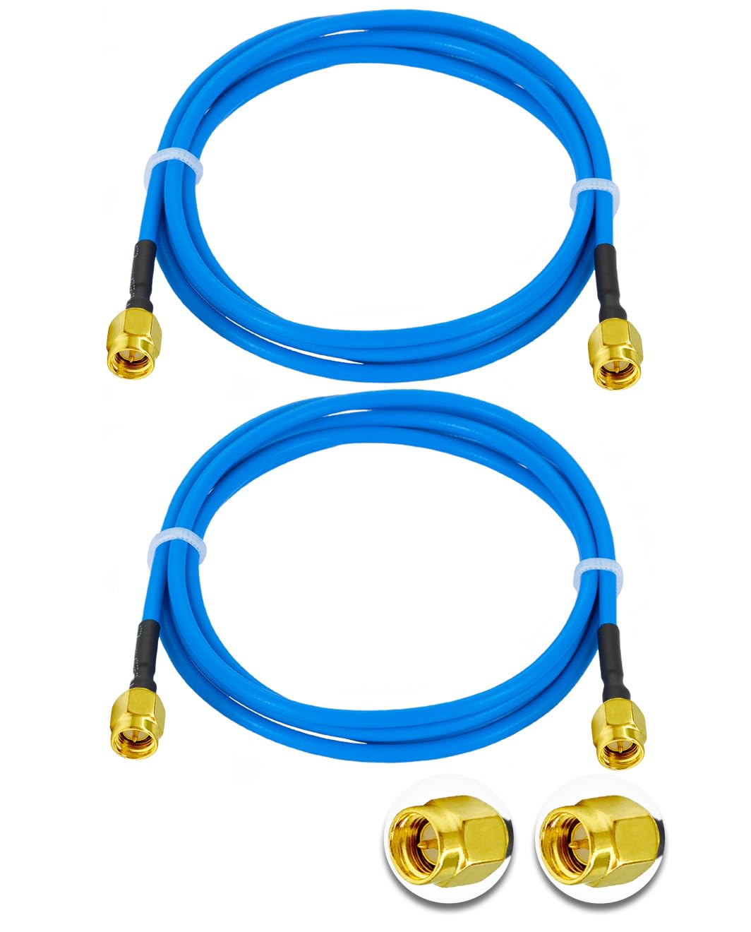 Vecys 2PCS SMA Male to Male RF Coaxial Cable SMA RF Coax Pigtail Cable 3.3ft/1m RG405 50 Ohm Low Loss Extension Cable