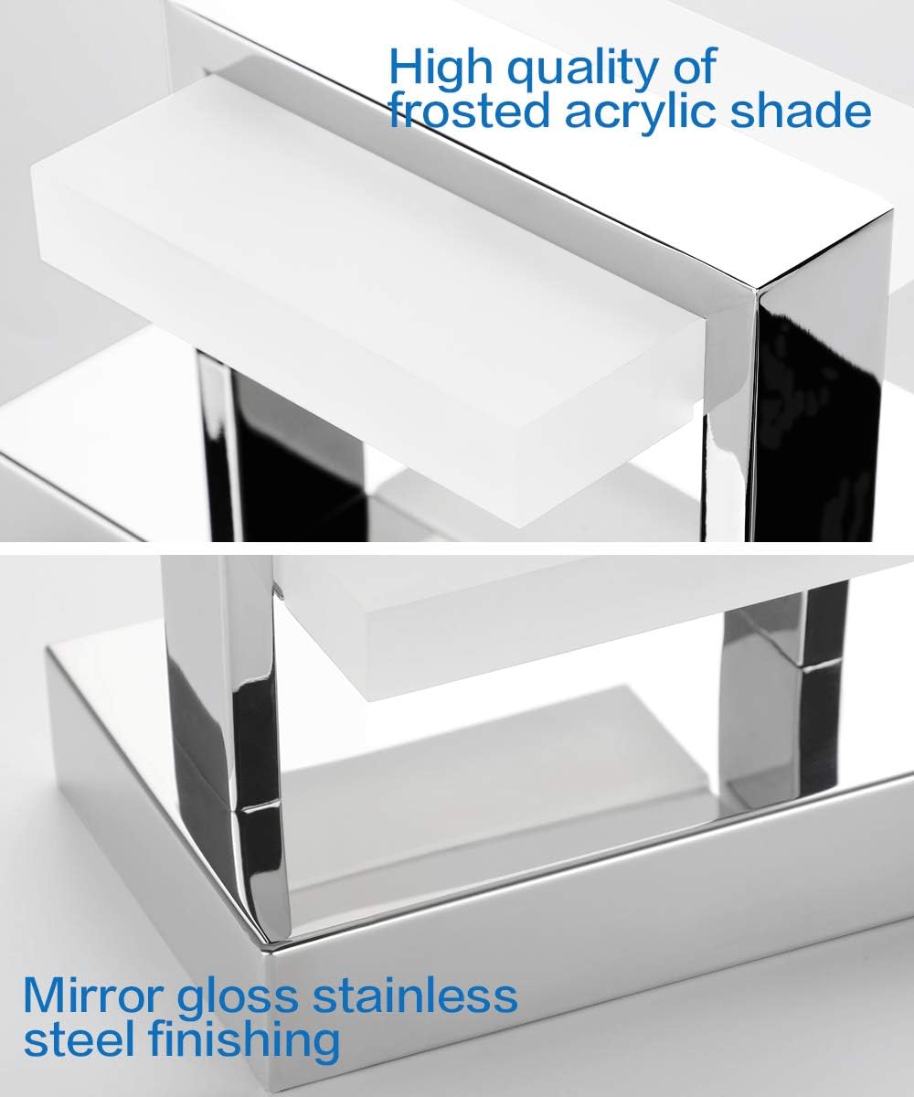SOLFART Modern Bathroom Vanity Lights 5 Lights LED Over Mirror Fixture Acrylic Stainless Steel Wall Light - - 