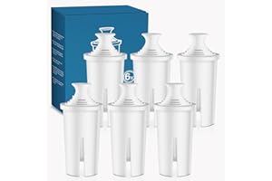 Mutital 6 Pack Brita Filter Replacement Water Filters for Brita Filter Pitchers, BPA-Free, US Standard, Fits Water Pitchers and Dispensers, Reduces Copper, Cadmium and Mercury Impurities, 50 Gallons