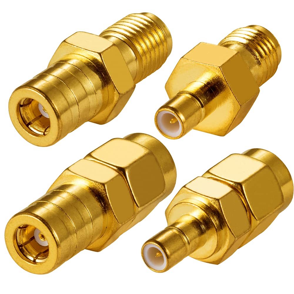 Vecys DAB Radio Antenna Adapter SMA to SMB Adapter kit 4 type SMA Adapter SMB Adapter for DAB DAB+ Car Radio Antenna 4G LTE WIFI WLAN Wireless GPS System