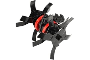 Garden Tiller Cultivator Attachment, 26mm 9 Teeth Power Tiller Tines for Gardening, Universal Electric Tiller Plow Attachment