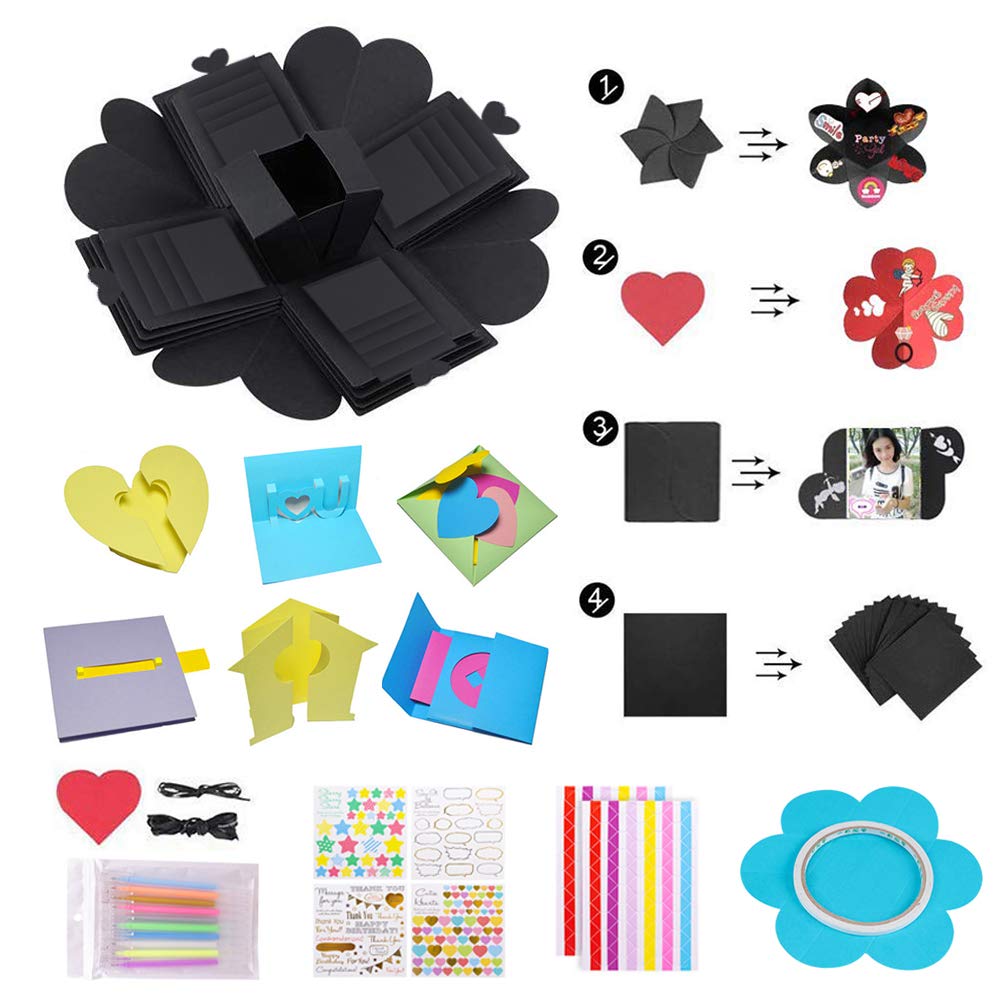 Koogel Explosion Gift Box Set，17inch x 17inch Surprise Box Album Box DIY Surprise Gift Box for Marriage Proposals Making Boyfriend Birthday Valentine\'s Day Mother\'s Day & Wedding