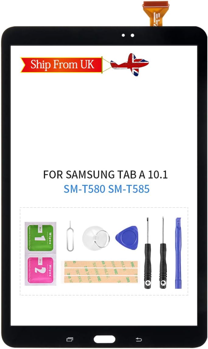 LADYSON For Samsung Galay Tab A 10.1 T580 T585 Screen Replacement For SM-T580 SM-T585 Touch Screen Digitizer Sensor Glass Panel Repair Parts Kits Included Free Tools