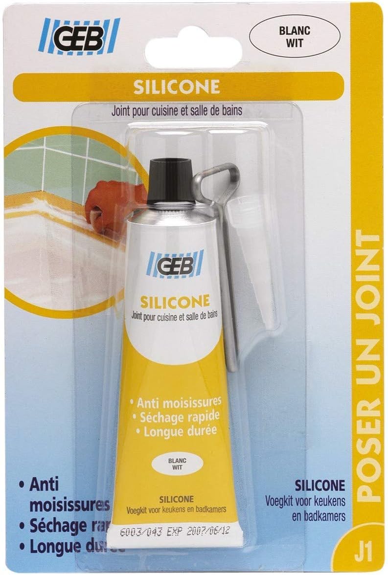 Geb - GEB - Mastic silicone surface émaillée - Tube 50 ml - Translucide