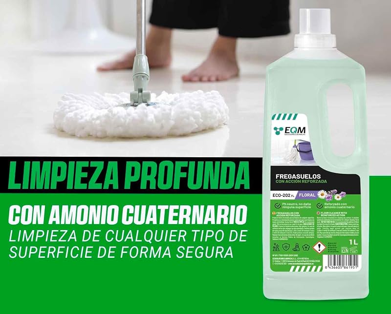 EQM ECO-202 Reinforced Action Floor Cleaner, Aroma Floral, 1L