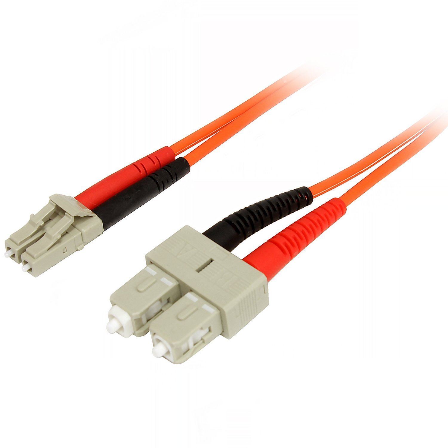 StarTech.com 2m Fiber Optic Cable - Multimode Duplex 50/125 - LSZH - LC/SC - OM2 - LC to SC Fiber Patch Cable, Orange