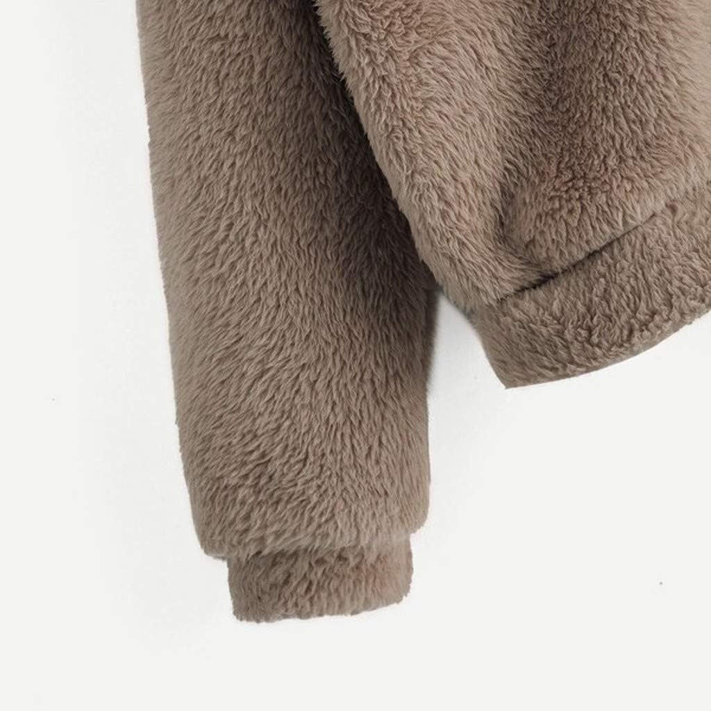 Sunmoot Teddy Bear Hoodie Coat for Womens Long Sleeve Fleece Sweatshirt Warm Bear Shape Fuzzy Hoodie Sweater Pullover: Clothing