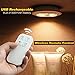 Morpilot 3 Pcs Puck light Wireless Remote Control Rechargeable 5 LED Cabinet Light Wireless Spot Light Stick-On Tap Lights for Cabinets Closets Attics Garages Car Sheds Storage Room-Natural Warm White