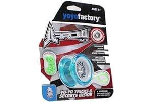 YoYoFactory Arrow (Aqua with White Cap) - Beginner Friendly PolyCarb Yo-Yo - Includes Extra Bearing for Unresponsive Play