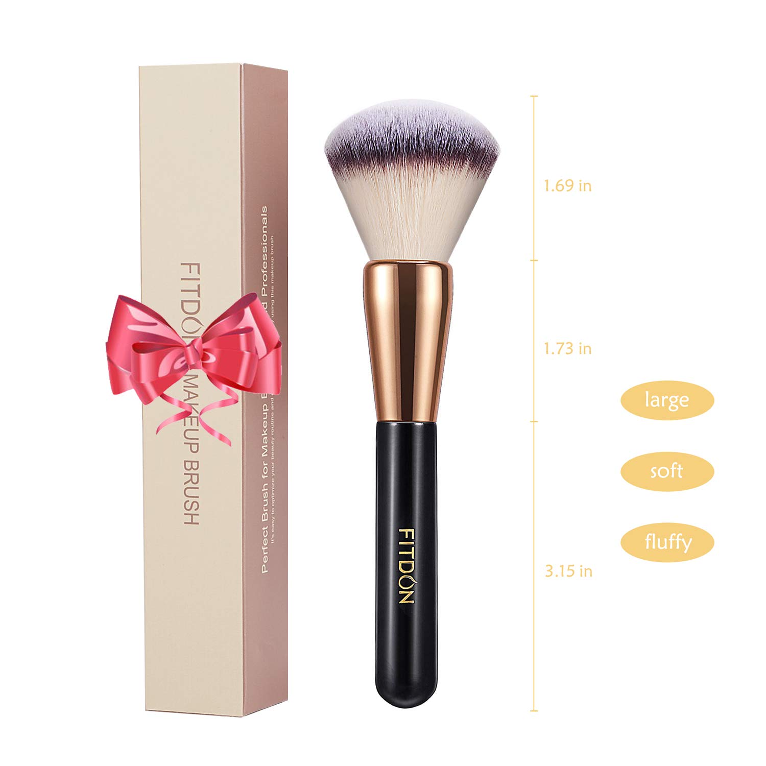 Powder Makeup Brush, FITDON Kabuki Brush for Face Large Coverage Mineral Powder Bronzer Foundation Blending Blush Buffing: Beauty