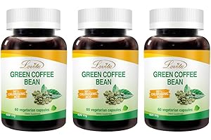 Lovita Green Coffee Bean Extract: Natural Antioxidant, High Potency, 50% Chlorogenic Acid, Vegan-Friendly Dietary Supplement - 60 Capsules (Pack of 3)