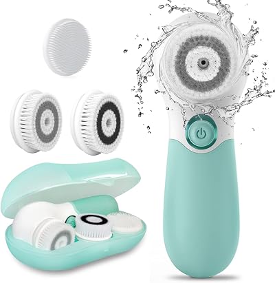 TOUCHBeauty Electric Facial Cleansing Brush 3 Heads 2 Speeds Deep Exfoliating
