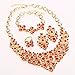 UBBC 18K Gold Plated Red Crystal Embedded Scarf Pattern Jewelry Set
