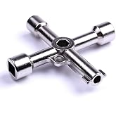 4 Way Alloy Triangle/square 4 in 1 Service Utility Cross Triangle/square Water Key for Train Electrical Elevator Cabinet Valve
