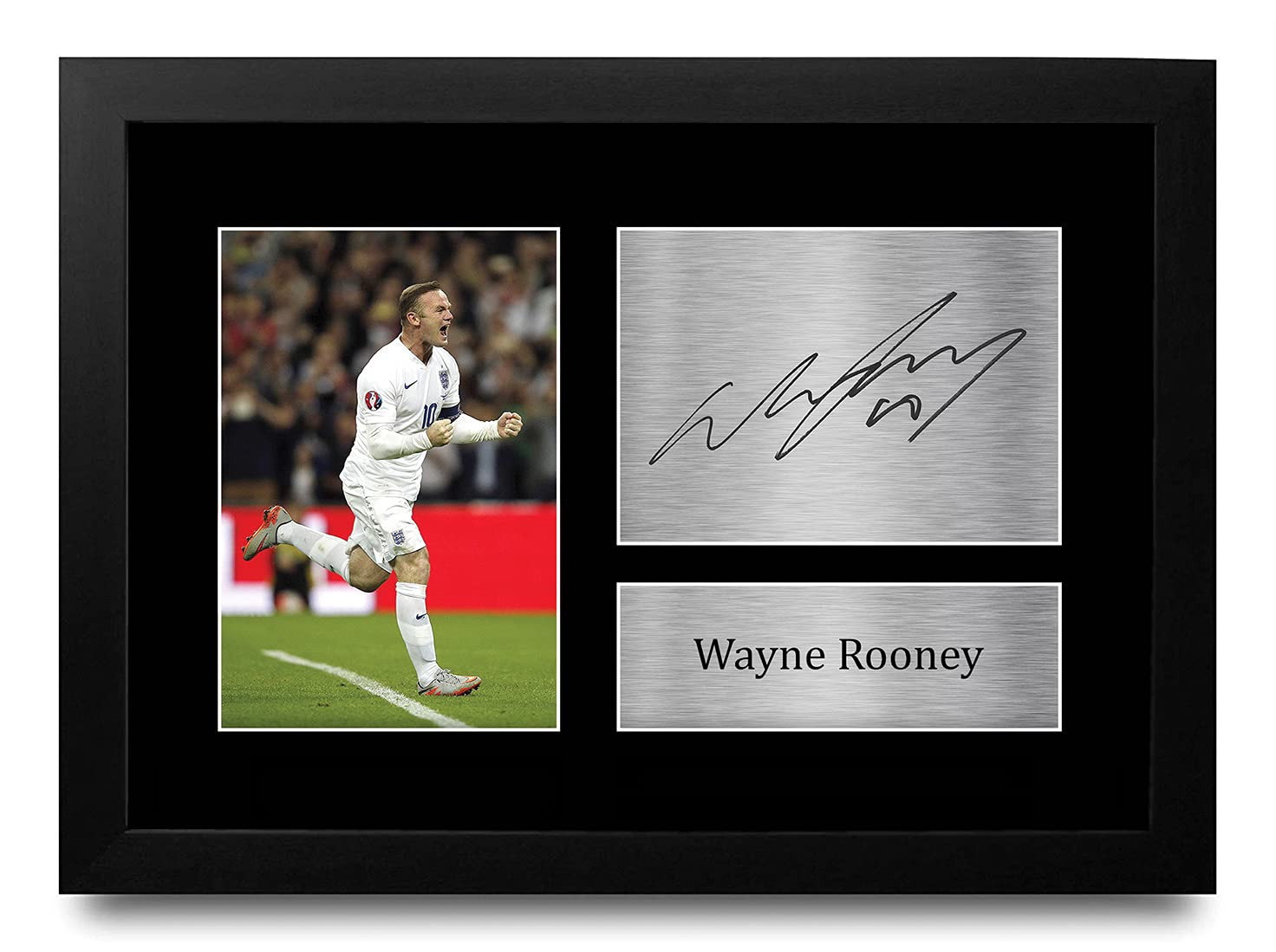 HWC Trading A4 FR Wayne Rooney England Gifts Printed Signed Autograph Picture for Fans and Supporters - A4 Framed โ image 1