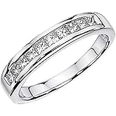 Dazzlingrock Collection IGI CERTIFIED 0.47 Ctw 14K Princess Cut Diamond Women Stackable Wedding Band, Solid White Gold