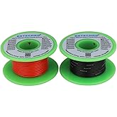 BNTECHGO 20 Gauge Silicone Wire Spool red 50ft and Black 50ft Flexible 20 AWG Stranded Tinned Copper Wire