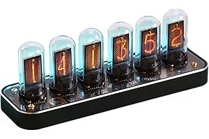TPHRAVAL Nixie clock, imitation glow tube clock, IPS clock, aluminum alloy base, support uploading custom pictures, 12/24 hours switch, 40 kinds of clock style, gesture control, creative desktop decoration