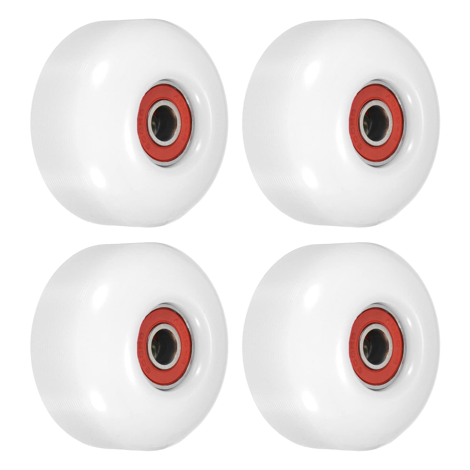 PATIKIL 52mm Skateboard Wheel with Bearings ABEC-9, 4 Pack Street Wheels for Skateboards Cruiser Wheel Replacement 95A, White Red
