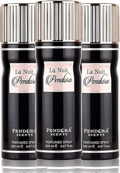 Pendora Scents La Nuit 3x 200ml Body Spray Set Paris Corner Perfumes