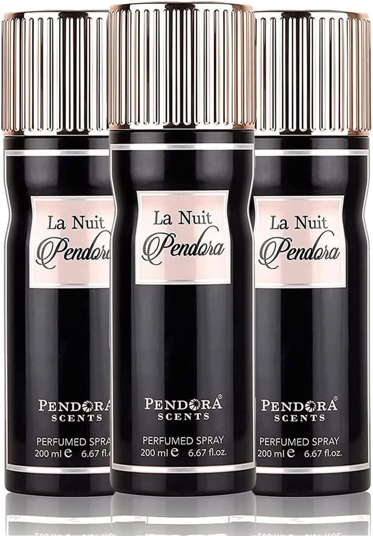 Pendora Scents La Nuit 3x 200ml Body Spray Set Paris Corner Perfumes
