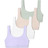 SALIA GIRL Soft Cotton Scoopneck Girls Bras, Stretch Bralettes for Teen 10-14 Natural Shaping Training Bra with Elastic Band