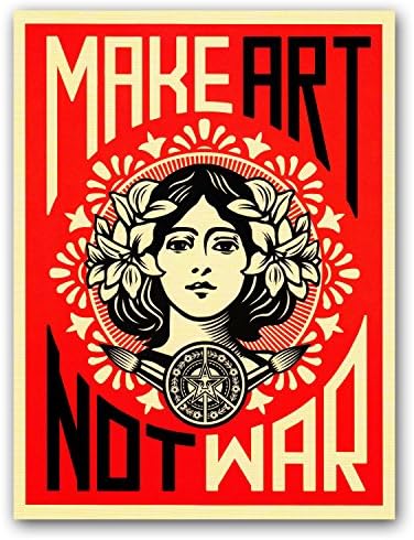 Make Art Not War Shepard Fairey Decorative Print Wall Poster Custom Poster 18x24Inch