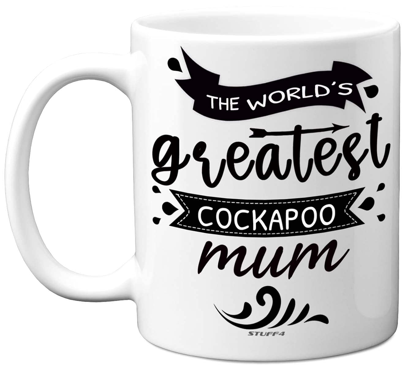 Stuff4 The World's Greatest Cockapoo Mum, 11oz Ceramic Dishwasher Safe Premium Mugs, Cockapoo Gifts for Lovers, Dog Mum Mug, Cockerpoo Gifts for Women