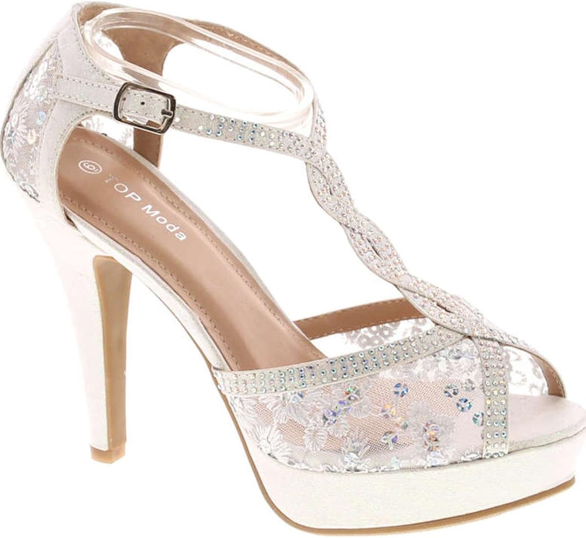 white glitter pumps