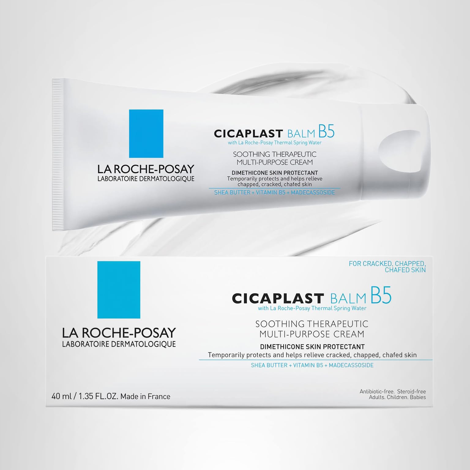 La Roche-Posay Cicaplast Balm B5, Healing Ointment and Soothing Therapeutic Multi Purpose Cream for Dry & Irritated Skin, Body and Hand Balm, Baby Safe, Fragrance Free