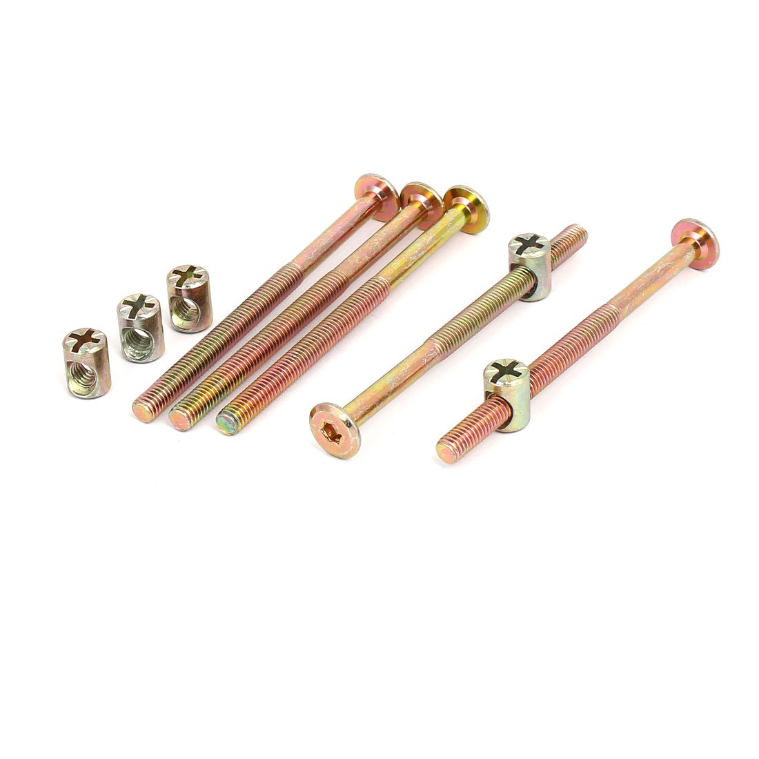 Sourcingmap M6x90 mm Hex Socket Drive Furniture Bolts W Barrel Nuts 5 Sets
